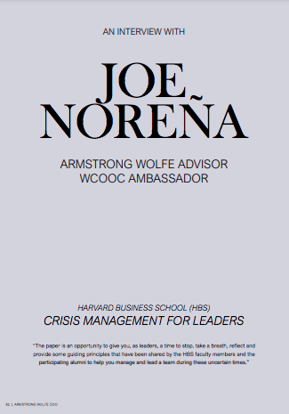 AN INTERVIEW WITH JOE NOREÑA ARMSTRONG WOLFE ADVISOR WCOOC AMBASSADOR